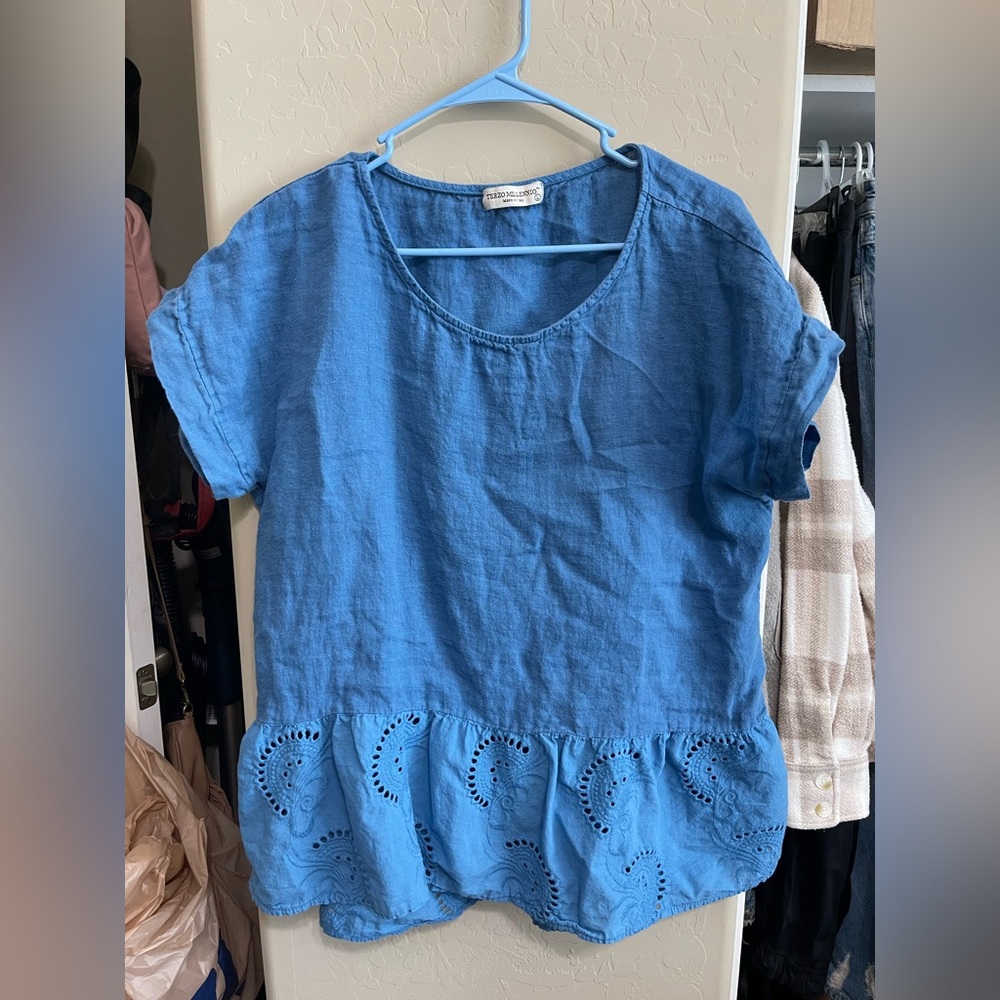 Terzo Millennio Linen Short Sleeve Top